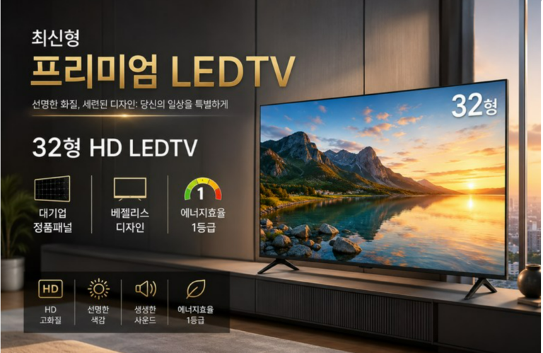 티브이지 32인치 스탠드형 소형 TV 원룸 안방용 에너지효율 1등급 후기
